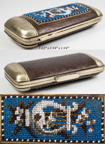 Antique Edwardian to Victorian Beadwork Cigar Case, Hard Side, Spectacles Case