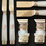 RARE 60pc Set Antique French Vermeil 18k Gold on Sterling Silver Flatware Set, Ornate