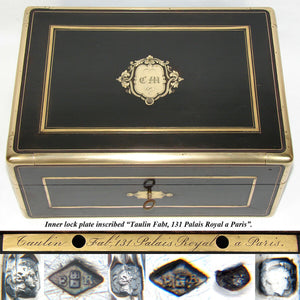 Antique French Taulin Palais Royal Travel Chest, Box, Necessaire, Trousse de Voyage, Sterling Top Jars, Tools +