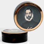 Antique French Snuff Box or Bonboniere with Portrait Miniature, 12K Gold Mount