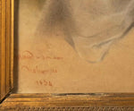 Antique French c.1834 Portrait in Pastel, Frame: Pierre François Eugene GIRAUD