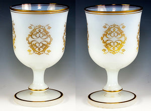 Antique French Opaline Marriage Goblet, Large and Excellent Condition