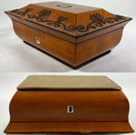 Early 1800s Antique French Lemonwood Sewing Casket, Box, Coffret, Steel Pique