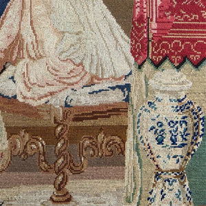 Antique French Needlepoint, Petit Point, Micro Point TAPESTRY, European  Beauty