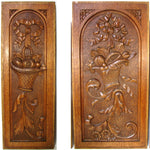 Fab Antique Country French Style Carved Oak Panels, 3pc, Bows, Ribbons & Baskets