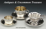 Antique French .800 (nearly sterling) Silver Tea Cup & Saucer, Large "Monique"