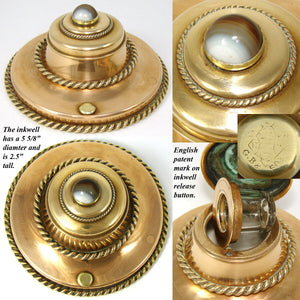 Bronze Inkwell and Bell Set