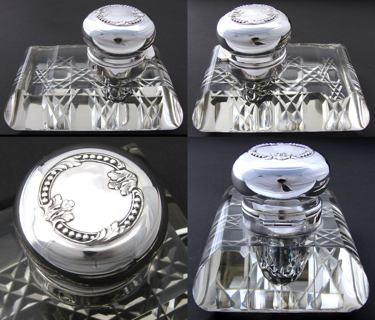 Louis Vuitton Writing Set with Two Crystal Inkwells at 1stDibs
