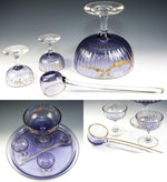 Antique French Crystal Dessert or Fruit Service, Tray, Bowl & Dishes with Ladle