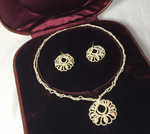 Antique Georgian to Victorian 3-Strand Seed Pearl Parure, Necklace, Earrings