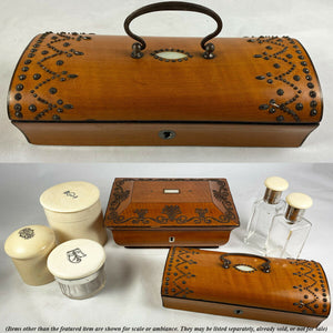 Early 1800s Antique French Lemonwood Sewing Casket, Box, Coffret, Steel Pique