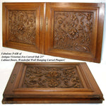 LG 25" Antique Victorian Brack Forest Style Oak Cabinet or Furniture Door PAIR
