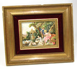 Antique French Miniature Painting, "The Shepherd's Gift" by Francois Boucher