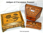 Rare Antique Georgian Era "Envelopes" Stationery Casket, Box, Cut Steel Pique