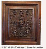 Antique French Carved Cabinet Door, NeoClassical Figural, 26" for Bar or Wall