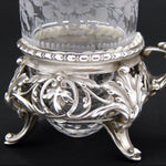 Antique French Sterling Silver & Cut Glass Solitaire Oil & Vinegar Cruet Stand