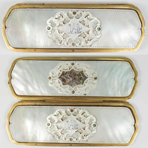 Antique French Cigar or Spectacles Case, Mother of Pearl, c1850-70, Napoleon III