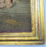 Antique 1700s French Aubusson Tapestry Fragment 15.25" x 13.25" Frame, a Putto