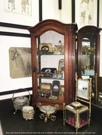 Antique French Scent Caddy, Casket in Crackle or Overshot Glass, Perfume Bottle