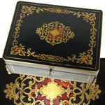 Elegant Antique French Napoleon III 11.5” Writer’s Work Box, Ornate Boulle Inlay