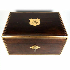 Aucoc Aine Paris Antique French Dressing Box, Casket, Crest of Diane de Poitiers