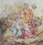 RARE Superb Antique French Beauvais Manufactory Silk Tapestry Panel, 30"x24.5" Apres Boucher