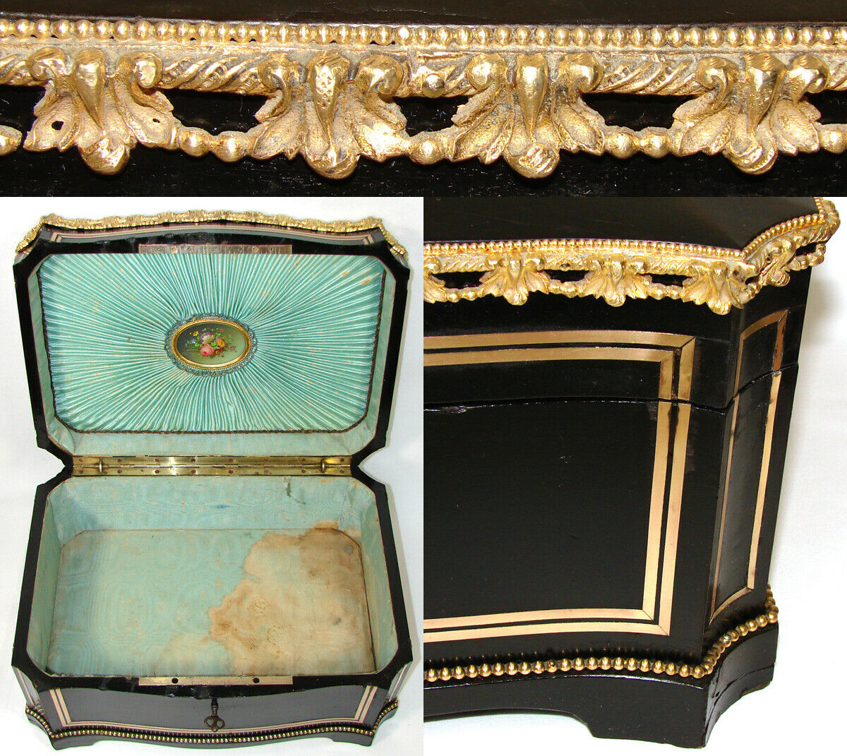 LG Antique French 14.5 Jewelry or Sewing Chest, Boulle, Crown Monogra –  Antiques & Uncommon Treasure