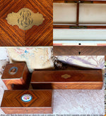 Rare Antique French Kingwood 16" Long Document or Fan Box, Table Coffret, Huge!