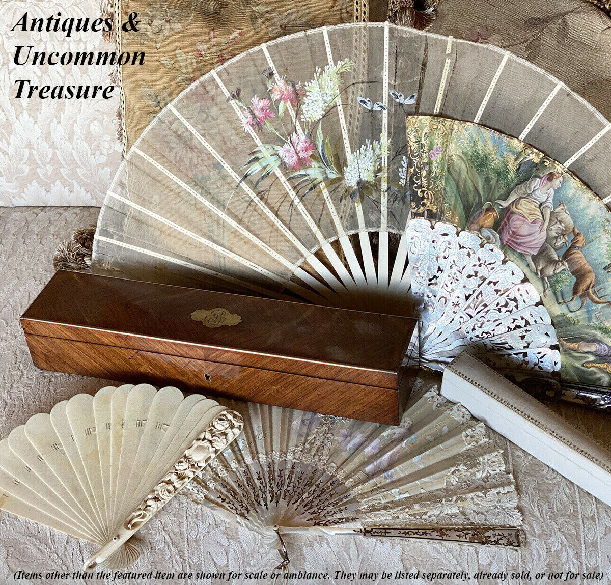 Rare Antique French Kingwood 16" Long Document or Fan Box, Table Coffret, Huge!