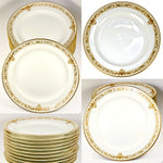 Set of 11 1908 Marked KPM Raised Gold Dinner Plates - Each marked, Excellent