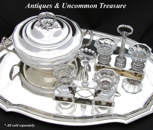 Antique French Sterling Silver Double Open Salt or Sweetmeat Caddy, 1834 - 1847