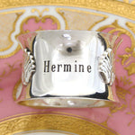 PAIR Antique French Sterling Silver Napkin Rings, Seashell, "Hermine"  "Bernard"