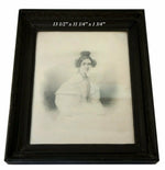Antique c.1835s French Portrait Drawing, Sketch of Young Woman, Ingres?, Frame