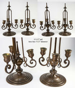 Antique French Bronze Candelabra Pair (2), Signed "F. Barbedienne"