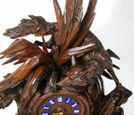 Museum Antique HC Black Forest Mantel Clock, 18.75" Tall, Japy Freres, Fox, Hens