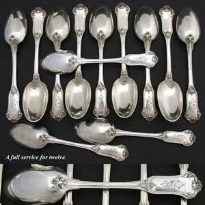 Lovely Antique French PUIFORCAT Hallmarked Silver 25pc Flatware Set & Chest