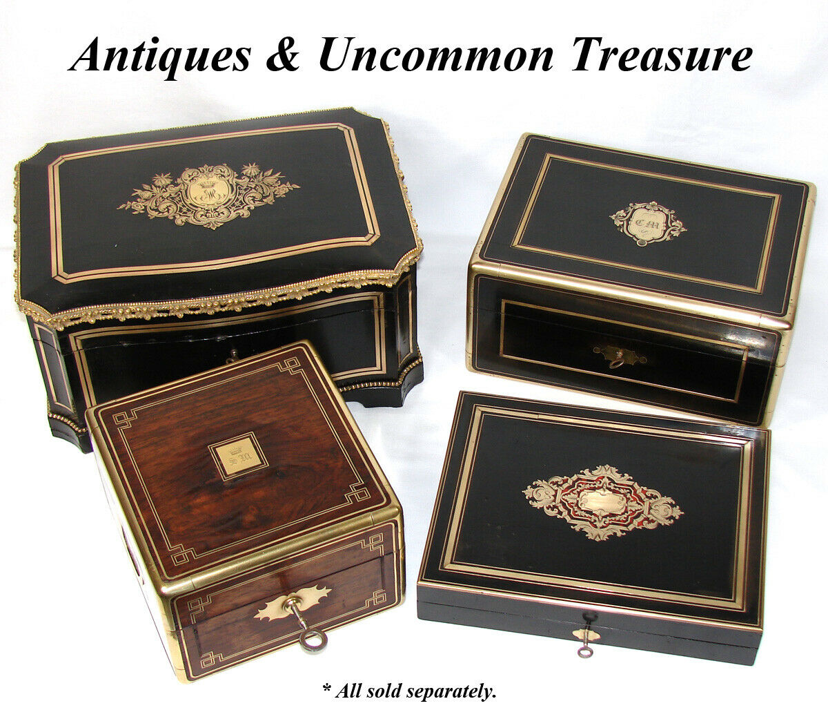 Antique French Taulin Palais Royal Travel Chest, Box, Necessaire, Trousse de Voyage, Sterling Top Jars, Tools +