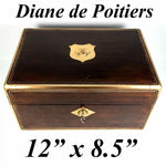 Aucoc Aine Paris Antique French Dressing Box, Casket, Crest of Diane de Poitiers