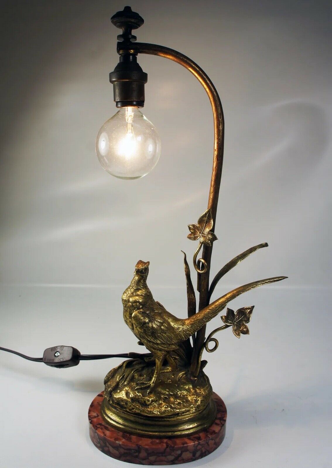 Antique Dore Bronze Sculpture, Moignez, Marble Plinth, a 14" Desk or Table Lamp