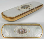 Antique French Cigar or Spectacles Case, Mother of Pearl, c1850-70, Napoleon III