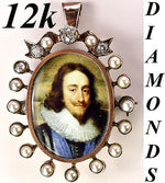 Antique Victorian Era 12k 10k Gold, Diamonds, Pearls Locket, over .5 ct Diamonds