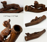 Antique Hand Carved Black Forest Cheroot Holder Pipe, Dog, Hound
