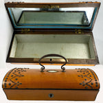 Early 1800s Antique French Lemonwood Sewing Casket, Box, Coffret, Steel Pique