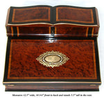 Exceptional! Antique French Napoleon III Era 12.5" Ecritoire Writer's Chest, Box, Lap Desk, Boulle