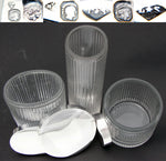 Vint. French Sterling Silver & Cut Glass 6pc Vanity Set, Jars & Perfume Bottles