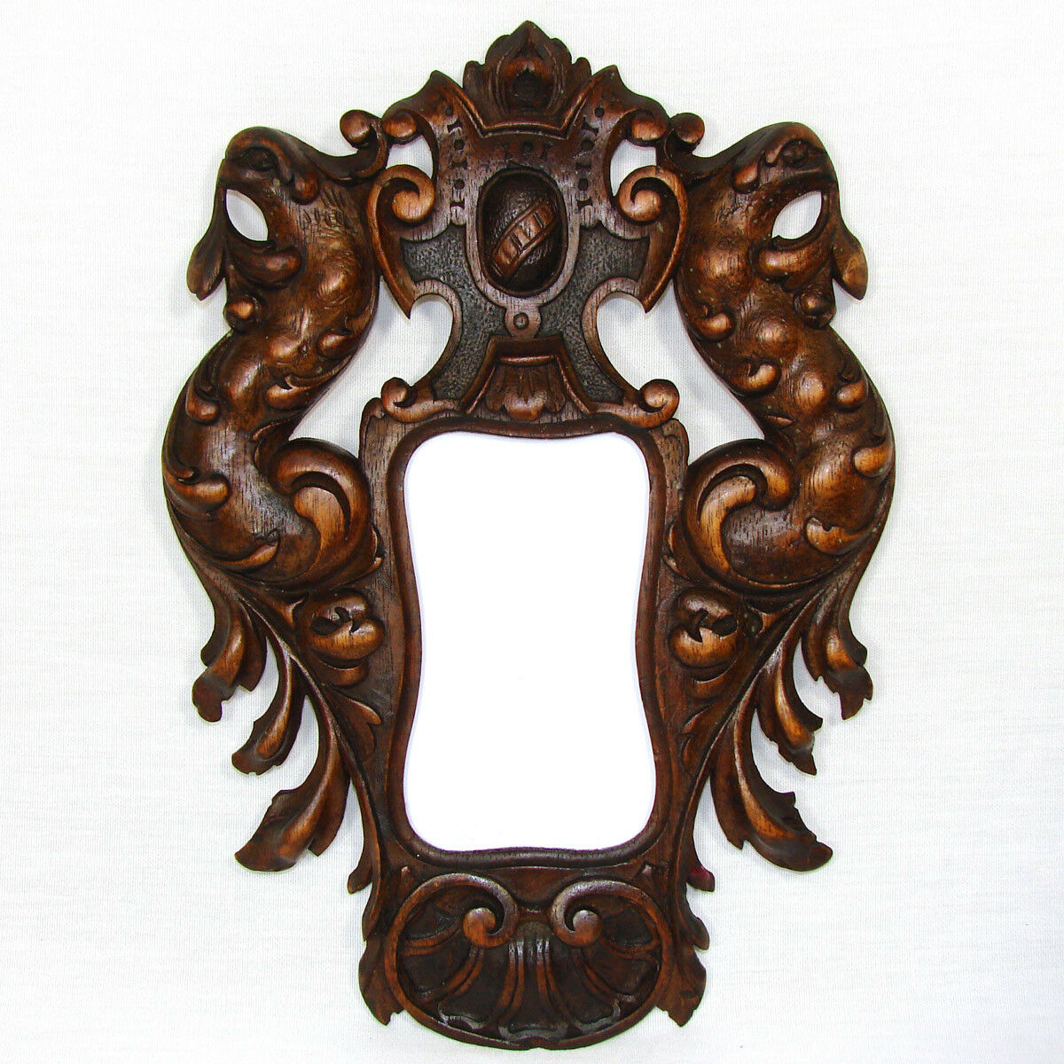 Fab Antique Victorian Carved Carte de Visite Size 9" Picture Frame, Bird Figures