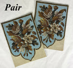 Pristine Pair of Victorian Beadwork Shield Face Screen Panels, Frame or Pillows