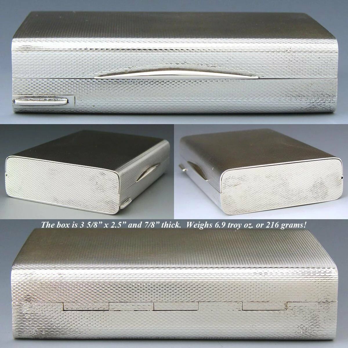 Vintage Italian .800 (nearly sterling) Silver Minaudière, Compact, Art Deco
