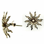 Antique Edwardian 14k Gold Starburst Brooch, Enhancer, Seed Pearls, Mourning