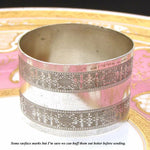 Antique French .800 (nearly sterling) Silver Napkin Ring, Frieze Floral Garland